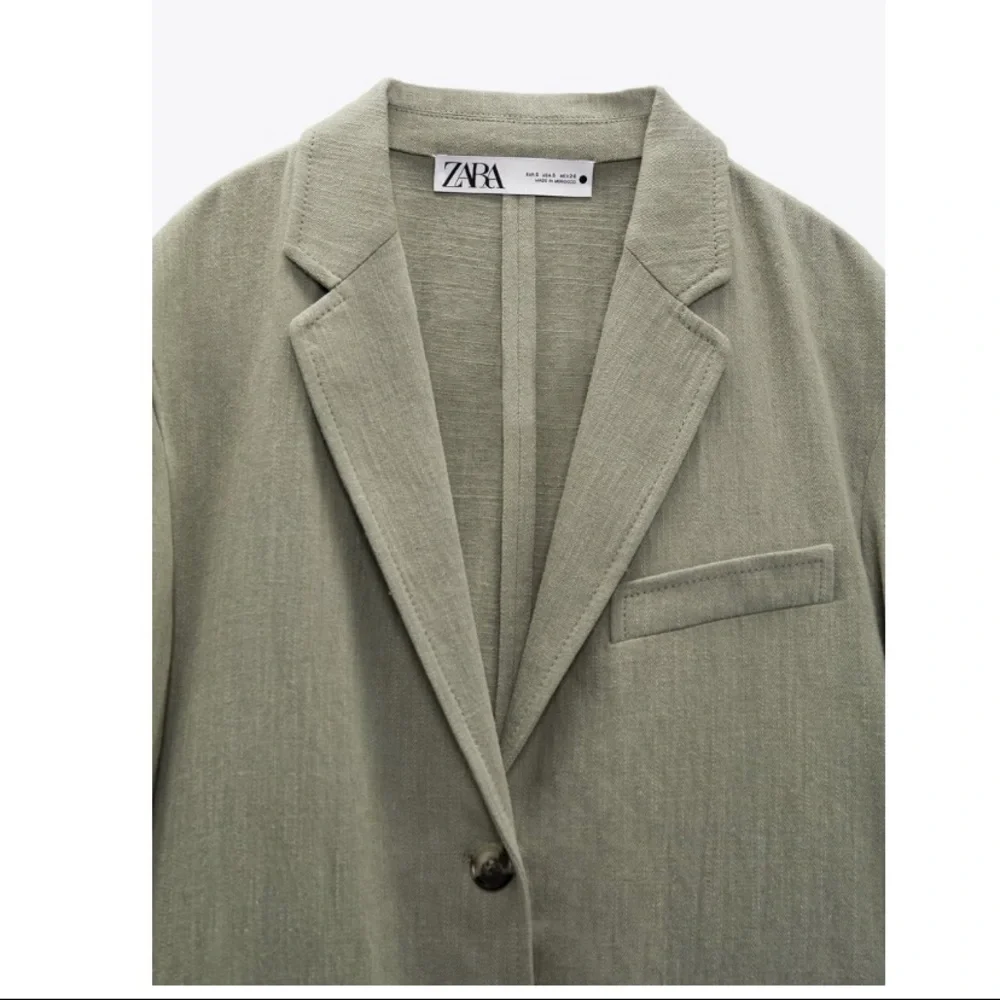 Zara Linen Blend straight cut blazer/ L- no tags - Picture 7 of 9
